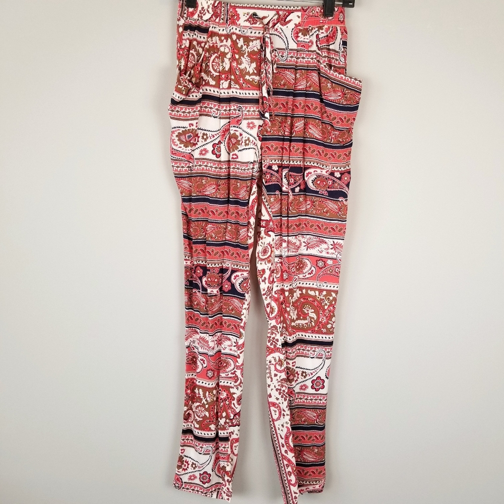 NWT: The Hanger red boho pattern lounge pants, S